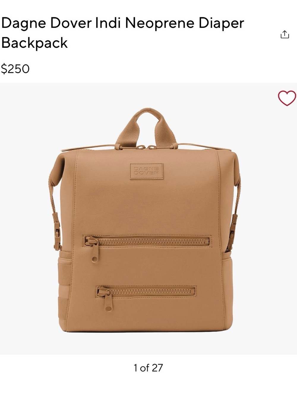 Dagne Dover Indi Neoprene Backpack — Tan
